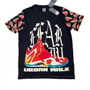 Fear NY Face Everything and Rise Graphic T Shirt‎ Black Red Size Small NWT